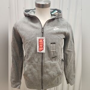 NWT Nike Boys Full Zip Up Gray Hoodie